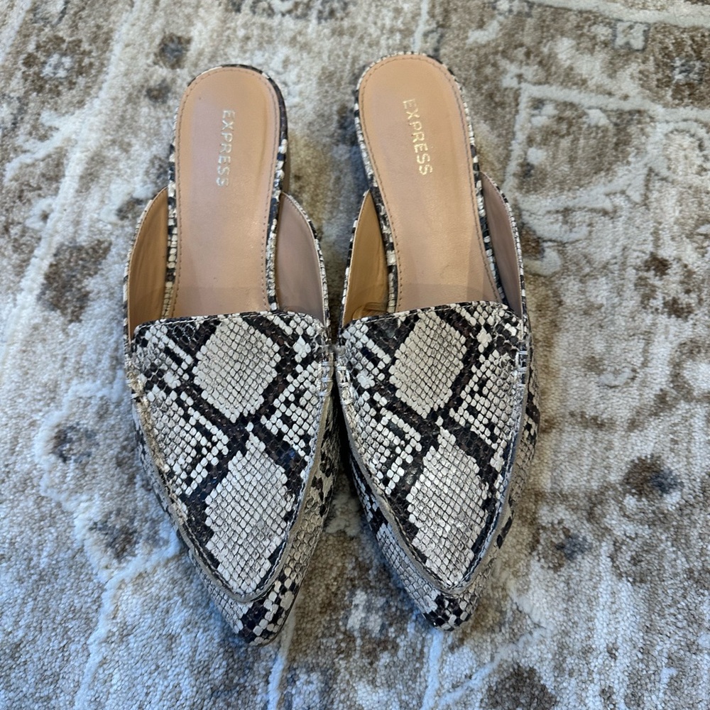 Express Snakeskin Pattern Mules size 8